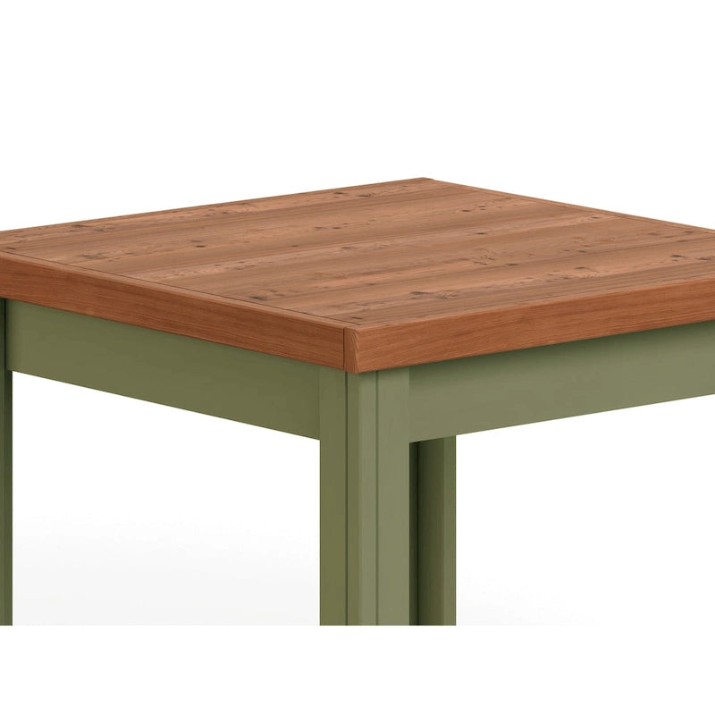 Table d'appoint style ferme moderne de 24 pouces, aucun assemblage requis, finition bicolore