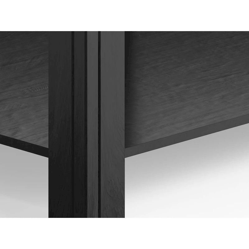Table d'appoint style ferme moderne de 24 pouces, aucun assemblage requis, finition bicolore