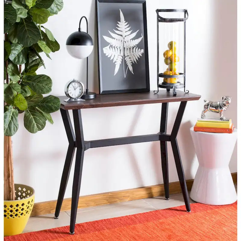 SAFAVIEH Lynda Brown/ Black Console Table - 39.4 x 13.7 x 31.4 - 39Wx14Dx31H