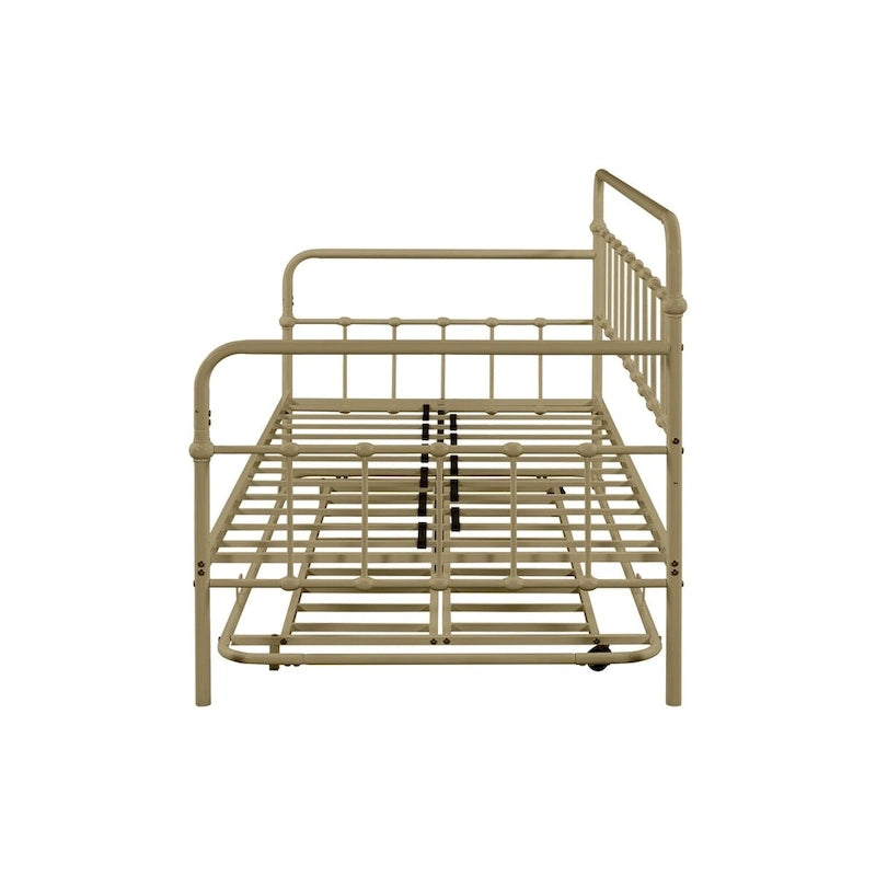 Lit de repos en métal avec lit gigogne