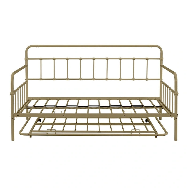 Lit de repos en métal avec lit gigogne