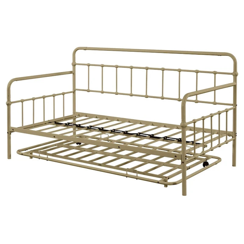 Lit de repos en métal avec lit gigogne