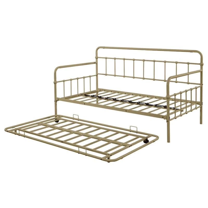 Lit de repos en métal avec lit gigogne