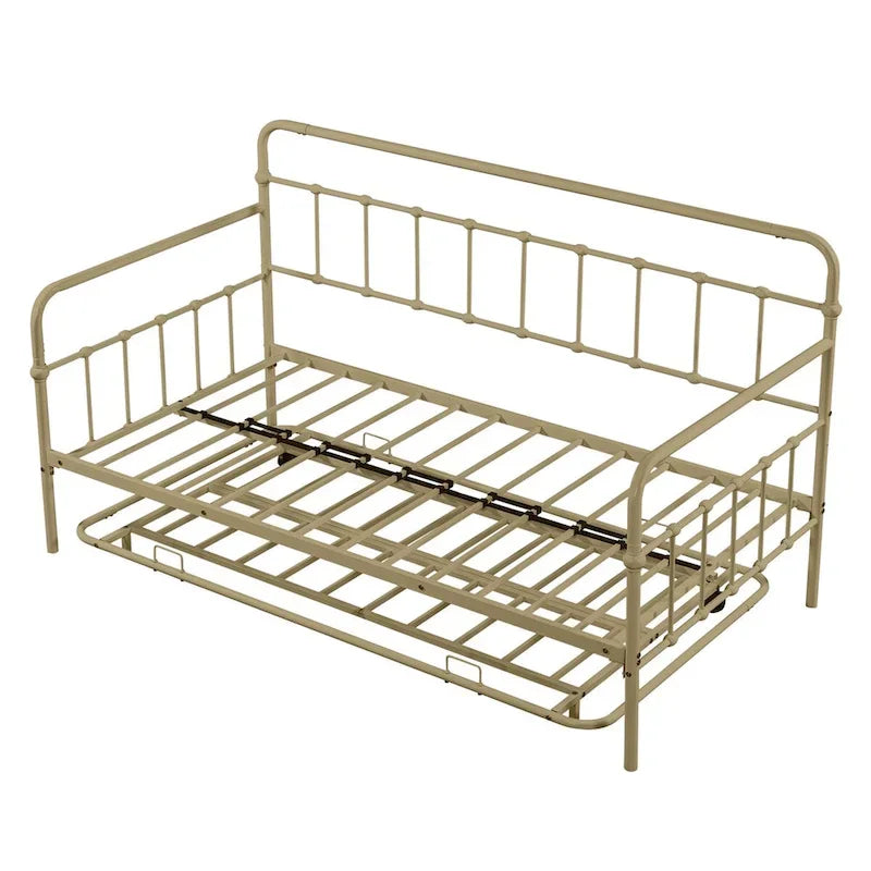 Lit de repos en métal avec lit gigogne