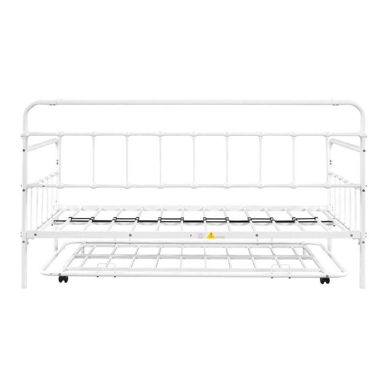 Lit de repos en métal avec lit gigogne