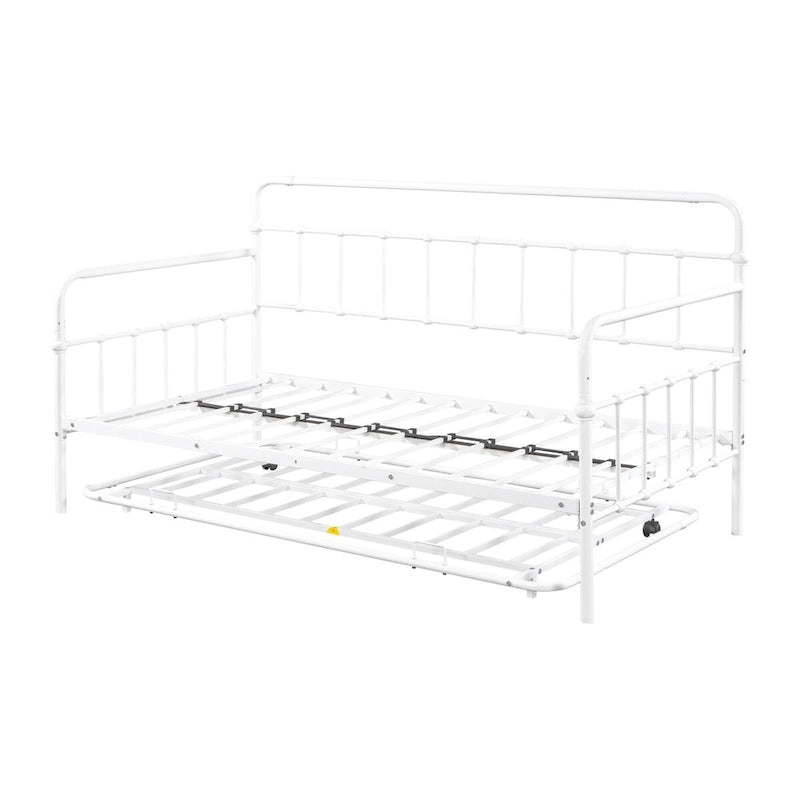 Lit de repos en métal avec lit gigogne