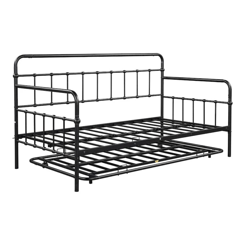 Lit de repos en métal avec lit gigogne