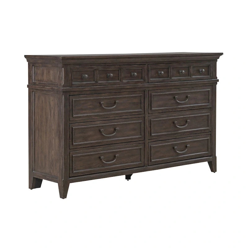 Commode 8 tiroirs brun selle