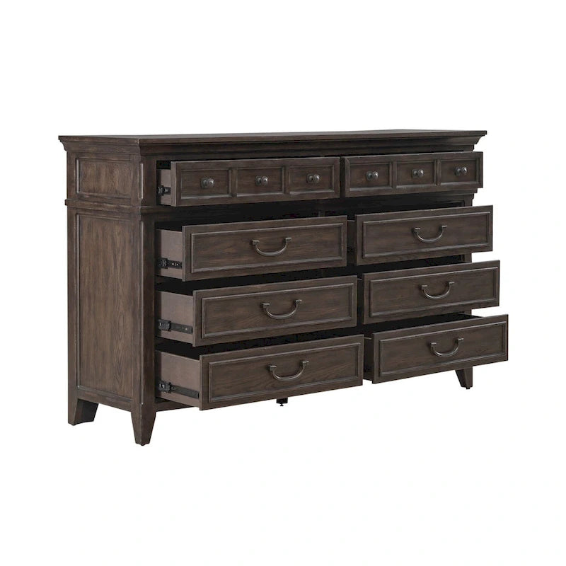 Commode 8 tiroirs brun selle