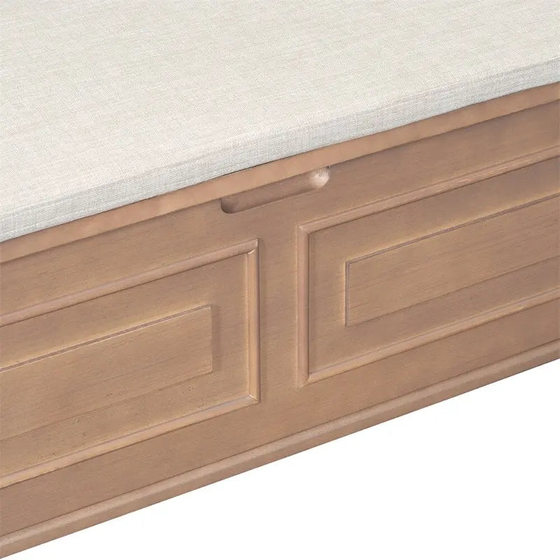 Banc de rangement multifonctionnel en bois massif pour entrée avec charnière de sécurité