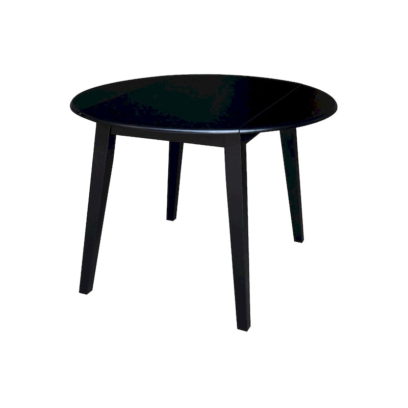 Table à double rabat ronde en bois massif de 42 po