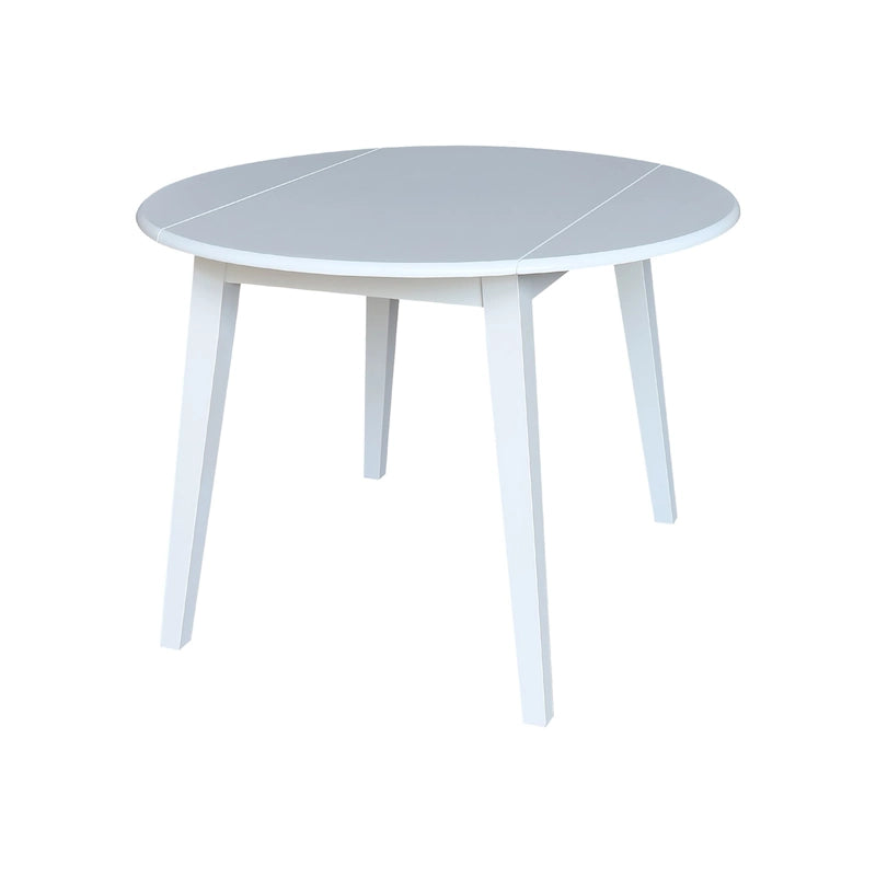 Table à double rabat ronde en bois massif de 42 po