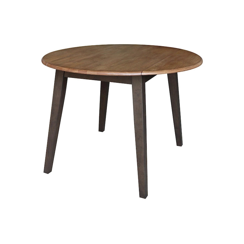 Table à double rabat ronde en bois massif de 42 po