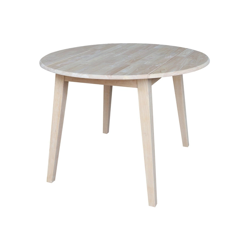 Table à double rabat ronde en bois massif de 42 po