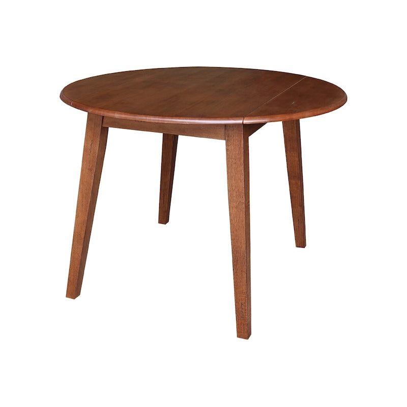 Table à double rabat ronde en bois massif de 42 po