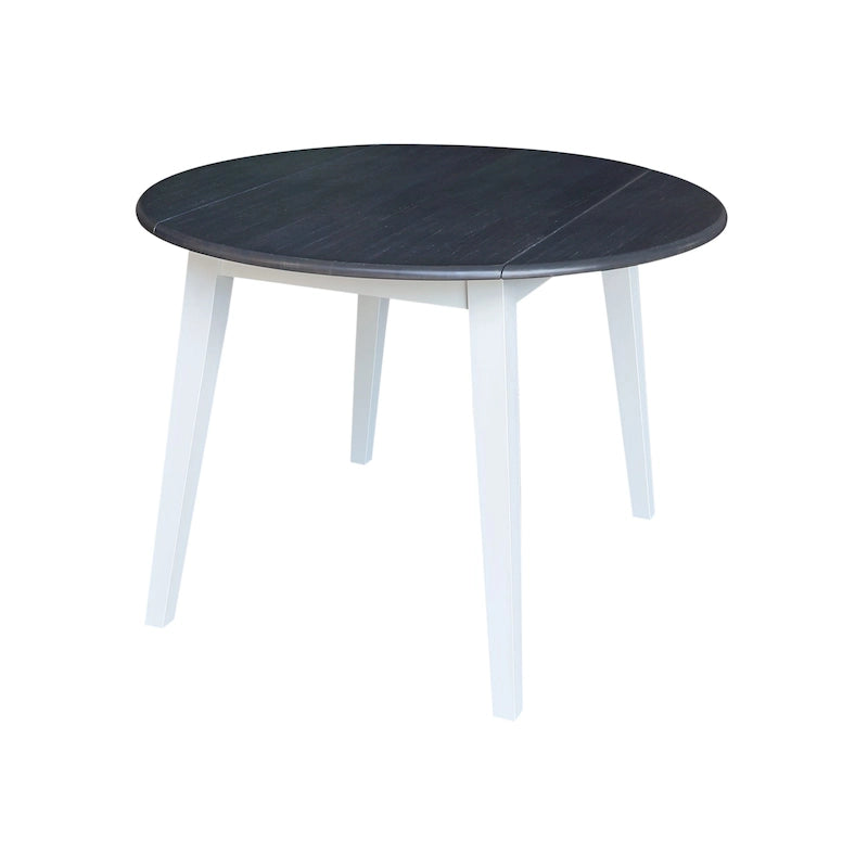 Table à double rabat ronde en bois massif de 42 po