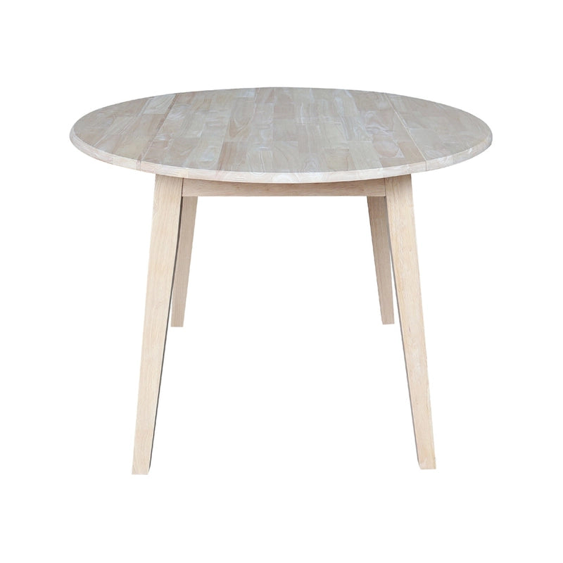 Table à double rabat ronde en bois massif de 42 po
