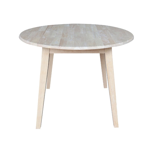 Table à double rabat ronde en bois massif de 42 po