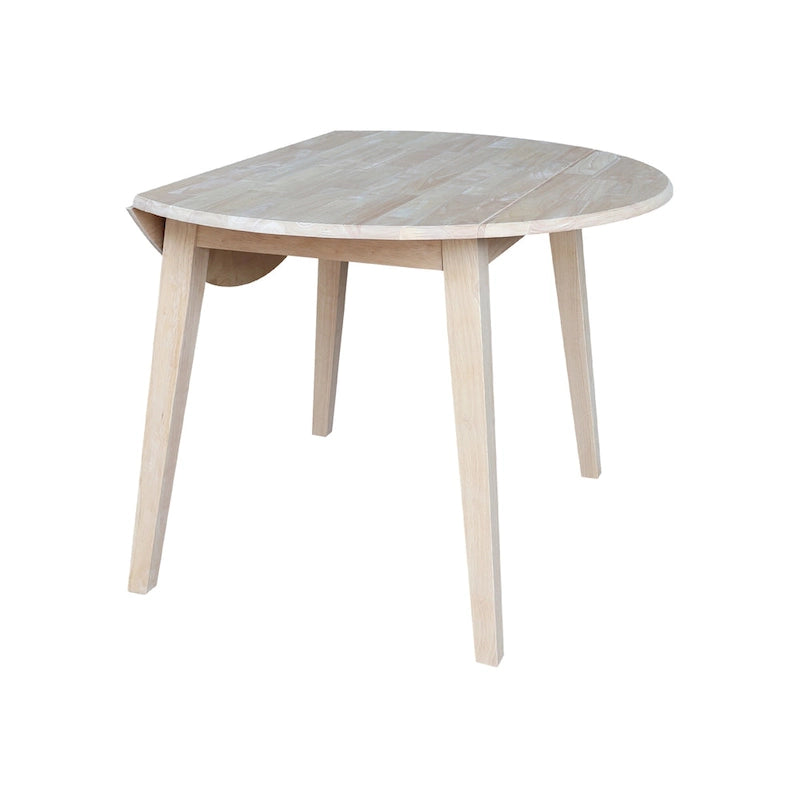 Table à double rabat ronde en bois massif de 42 po