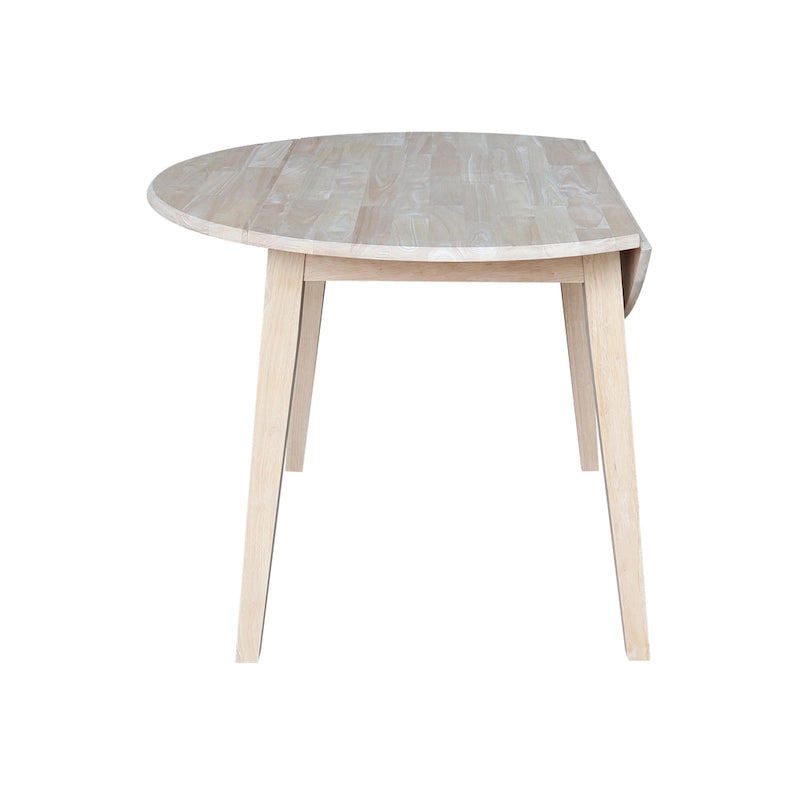 Table à double rabat ronde en bois massif de 42 po