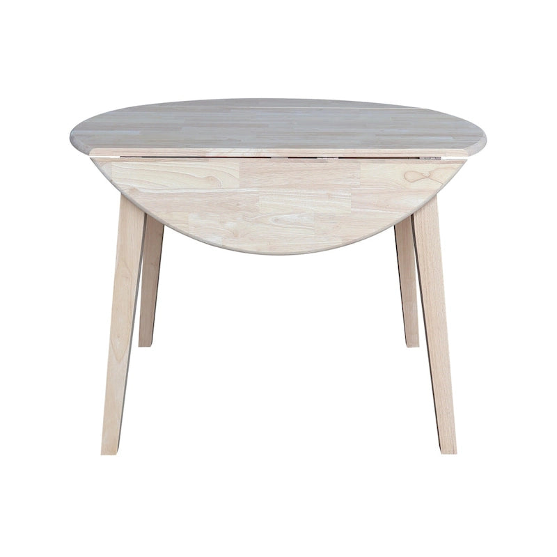 Table à double rabat ronde en bois massif de 42 po