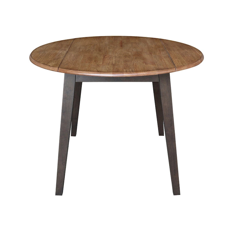 Table à double rabat ronde en bois massif de 42 po