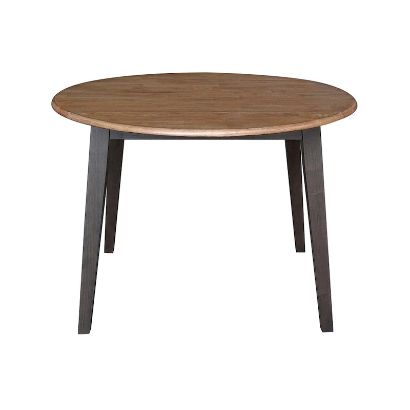 Table à double rabat ronde en bois massif de 42 po