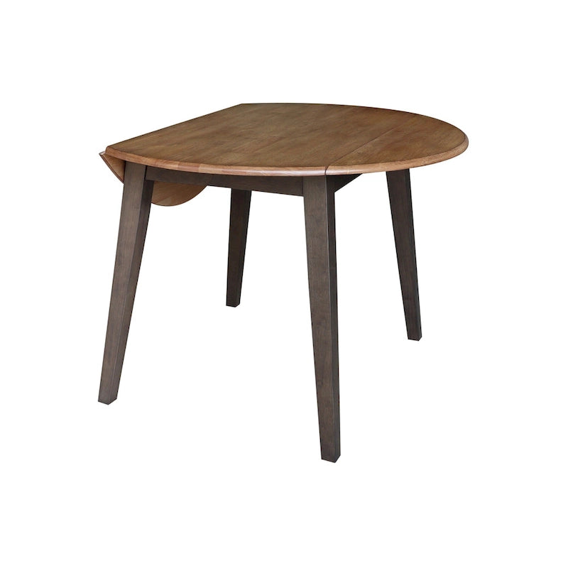 Table à double rabat ronde en bois massif de 42 po