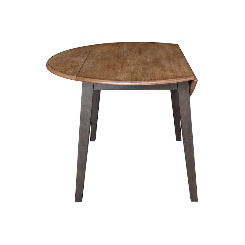 Table à double rabat ronde en bois massif de 42 po
