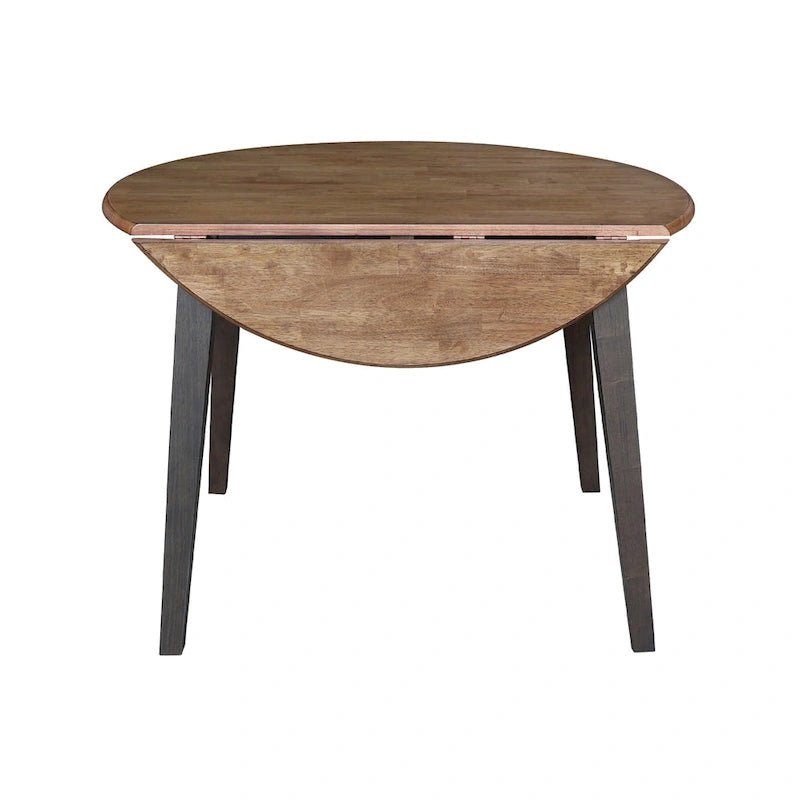 Table à double rabat ronde en bois massif de 42 po