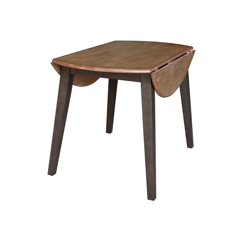 Table à double rabat ronde en bois massif de 42 po