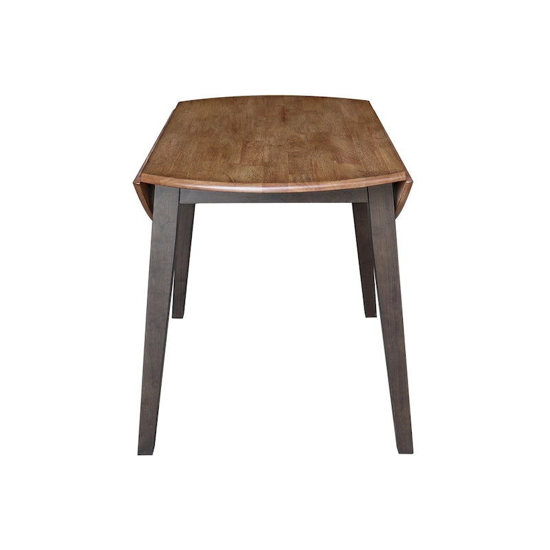 Table à double rabat ronde en bois massif de 42 po