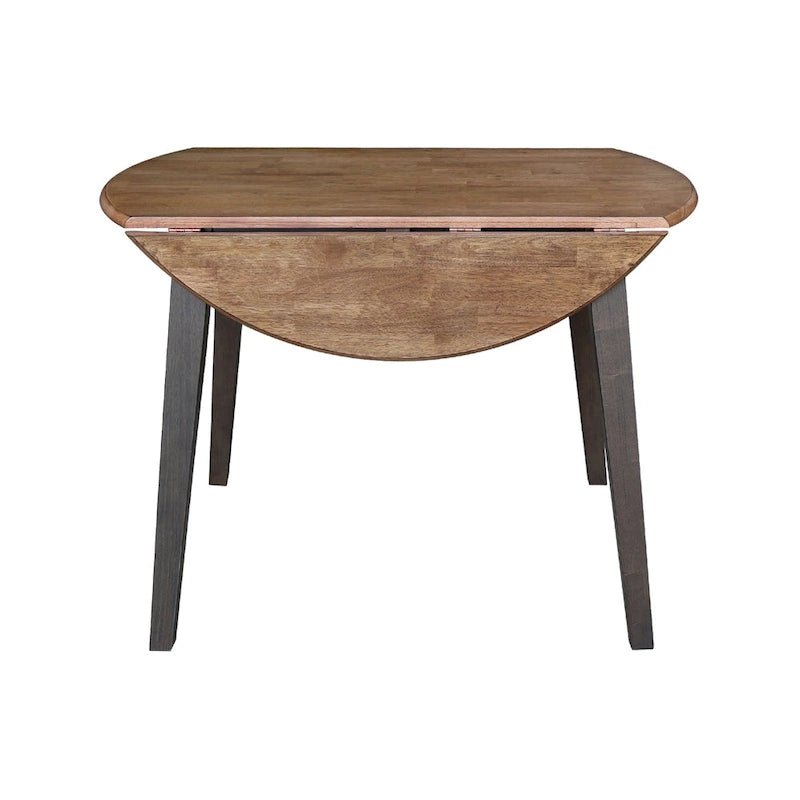 Table à double rabat ronde en bois massif de 42 po