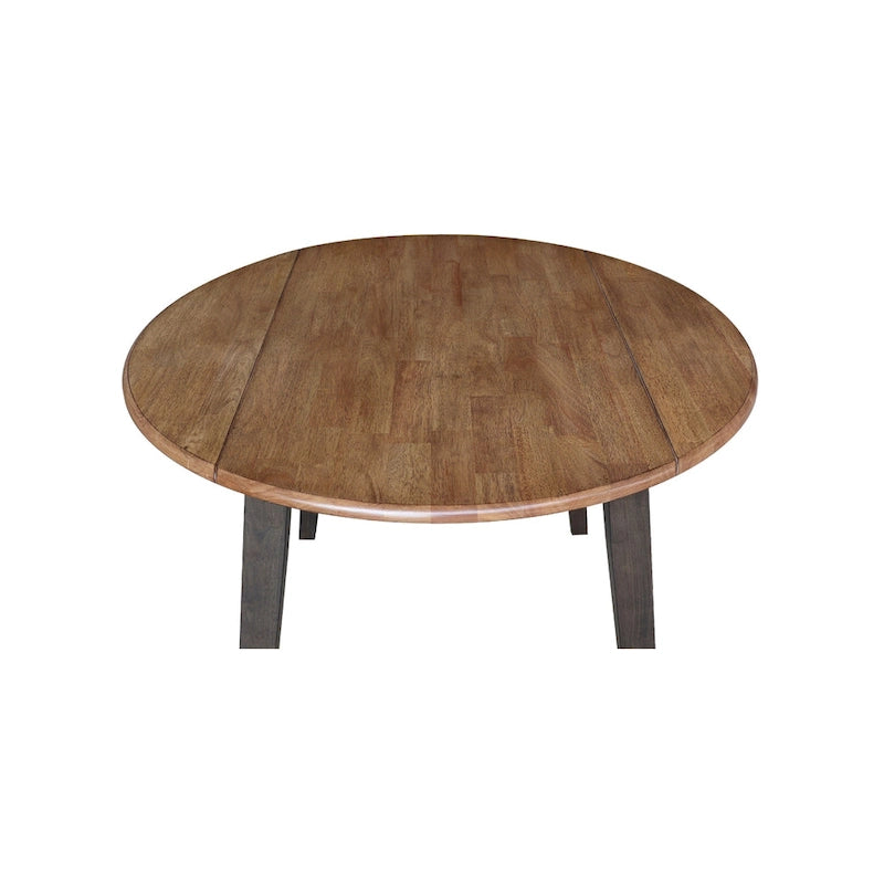 Table à double rabat ronde en bois massif de 42 po