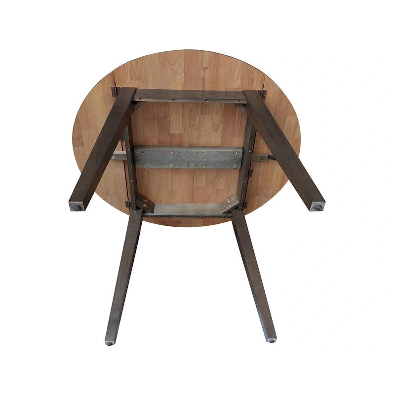 Table à double rabat ronde en bois massif de 42 po