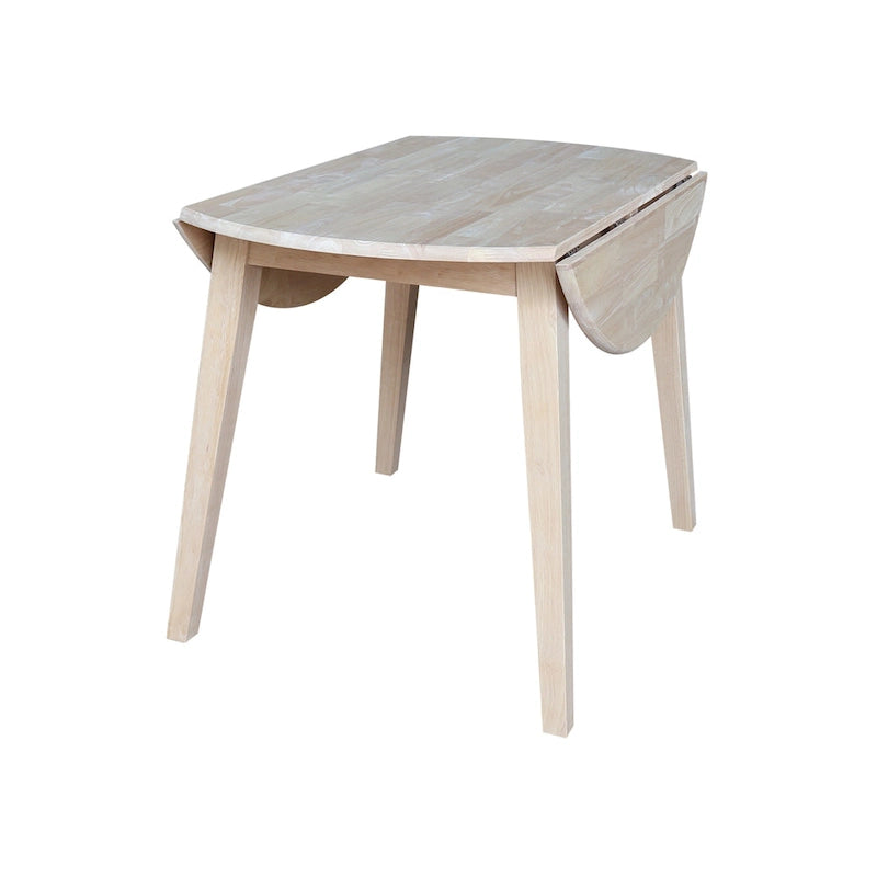 Table à double rabat ronde en bois massif de 42 po