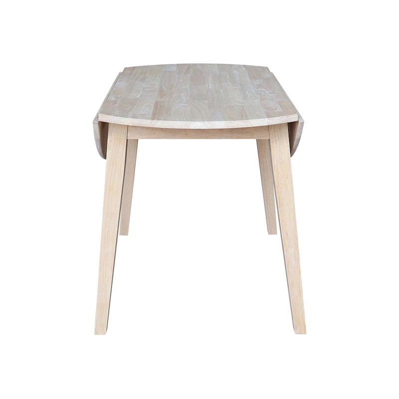 Table à double rabat ronde en bois massif de 42 po