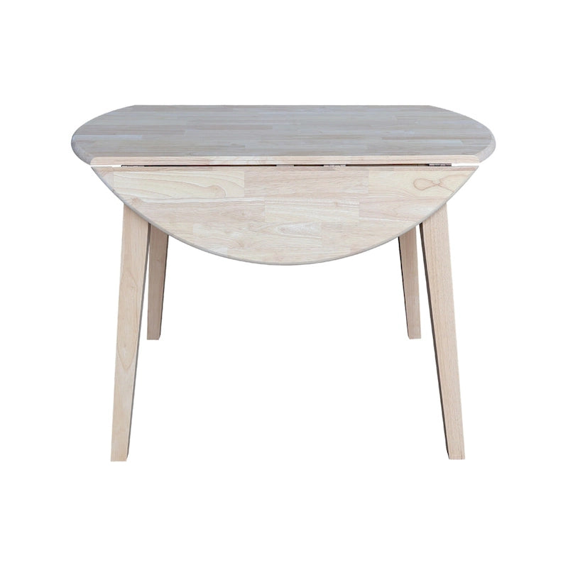 Table à double rabat ronde en bois massif de 42 po