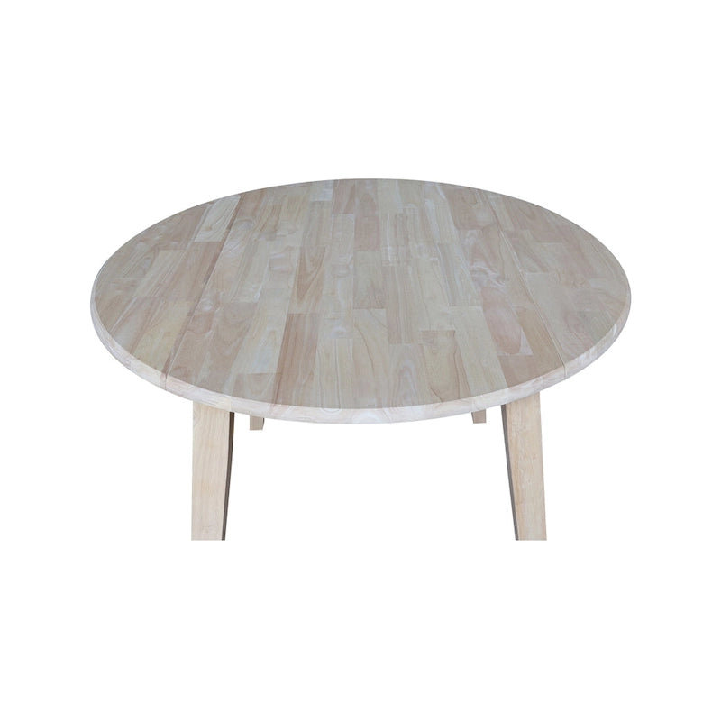 Table à double rabat ronde en bois massif de 42 po