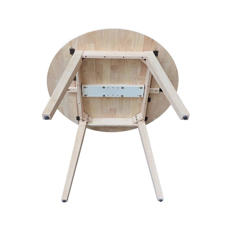 Table à double rabat ronde en bois massif de 42 po