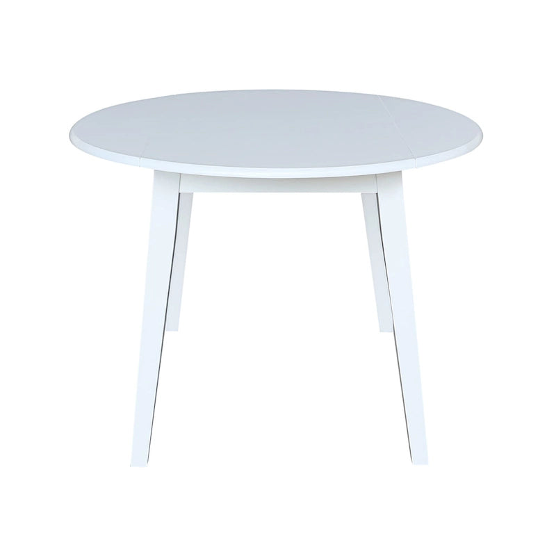 Table à double rabat ronde en bois massif de 42 po