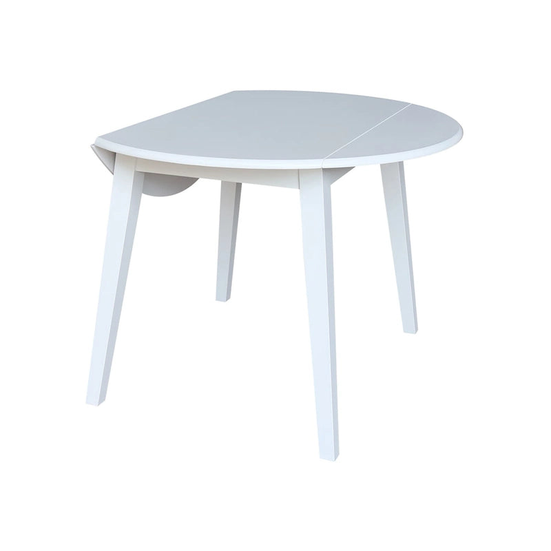 Table à double rabat ronde en bois massif de 42 po