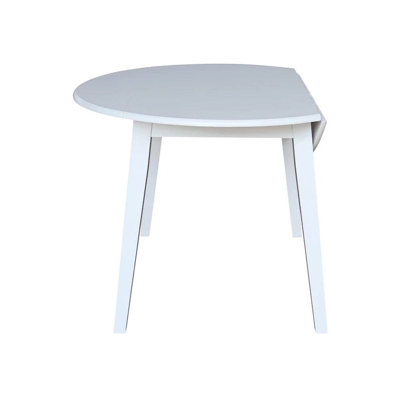 Table à double rabat ronde en bois massif de 42 po