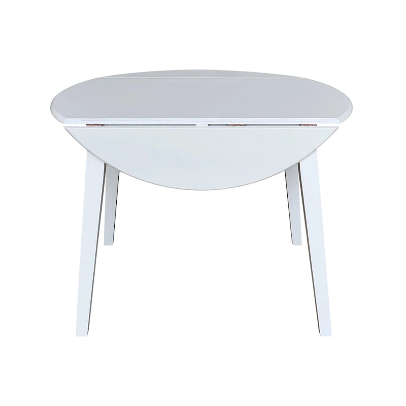 Table à double rabat ronde en bois massif de 42 po