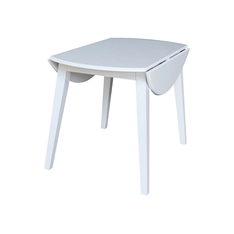 Table à double rabat ronde en bois massif de 42 po