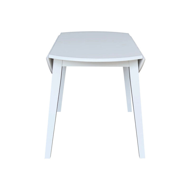 Table à double rabat ronde en bois massif de 42 po