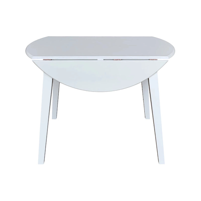 Table à double rabat ronde en bois massif de 42 po