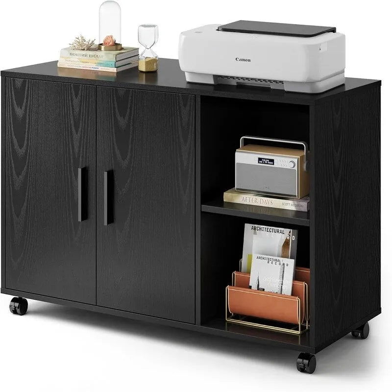 Meuble d'imprimante latéral pour fournitures de bureau - 15,8P x 39,4L x 25,7H