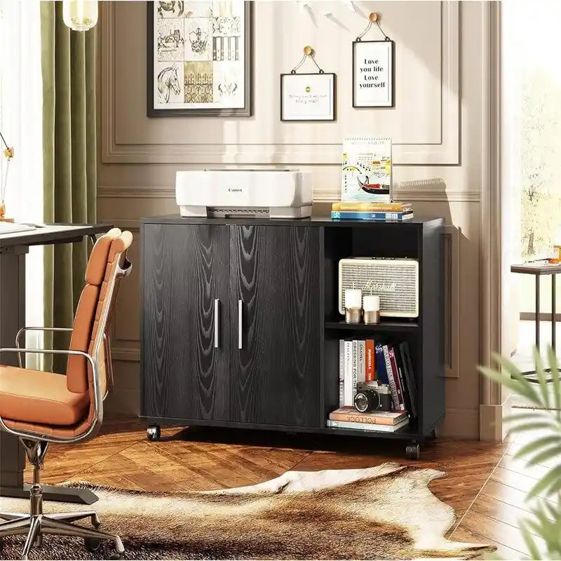 Meuble d'imprimante latéral pour fournitures de bureau - 15,8P x 39,4L x 25,7H