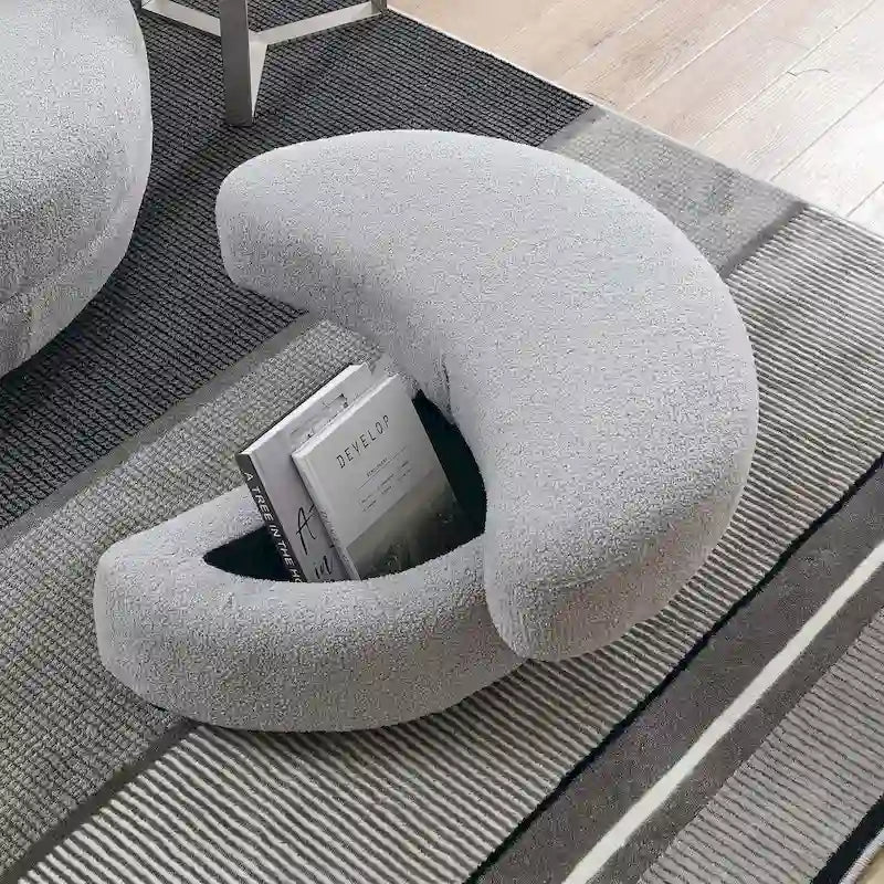 Canapé Loveseat Rond Moderne Pivotant, Fauteuil Tonneau Circulaire pour Chambre, Canapé Cuddle, Chaise Longue, Fauteuil, 4 Coussins